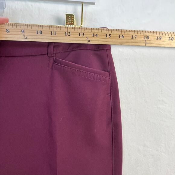 White House Black Market The Slim Ankle Burgundy Red Stretch Chino Dress Pants 2 - Picture 13 of 13
